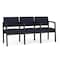 Lesro Lenox Steel 3 Seater with Center Arms, Navy/Midnight Seat, Navy/Midnight Back, 64.5 W 24.5 L 32 H LS3103 - alternate 1